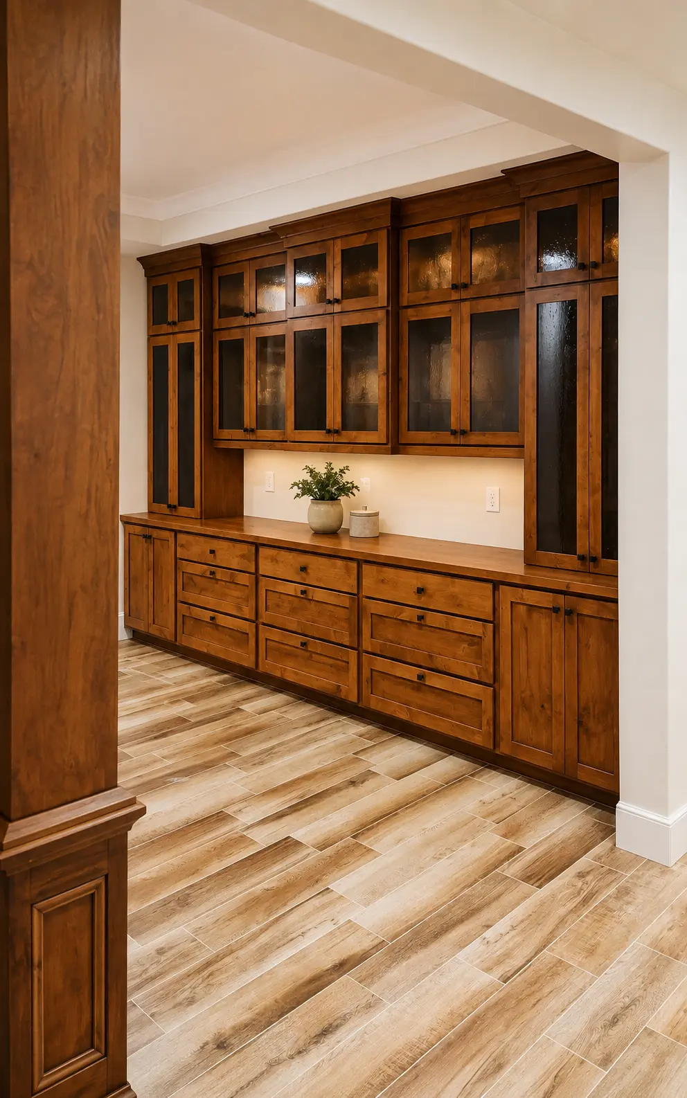 Finished custom built-in cabinetry visualization