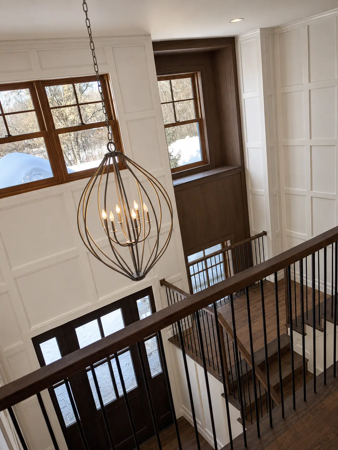 Finished custom stair system and interior millwork visualization